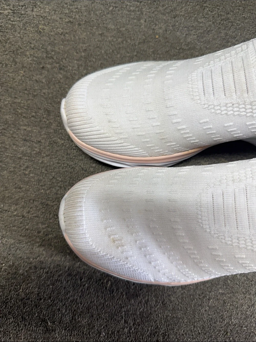 Skechers Slip-In Knit Slip-On Sneakers - White with Pink Accents